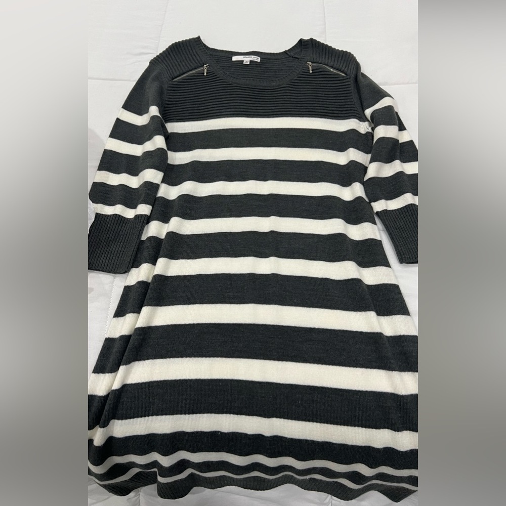 Studio One gray striped dress